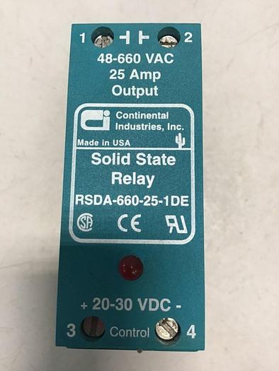 Used CONTINENTAL INDUSTRIES Solid State Relay RSDA-660-25-1DE #138590