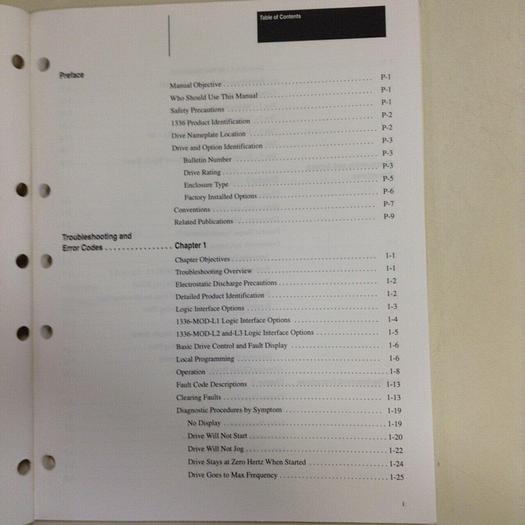 Used ALLEN BRADLEY Troubleshooting Guide 1336-6.1 #70835