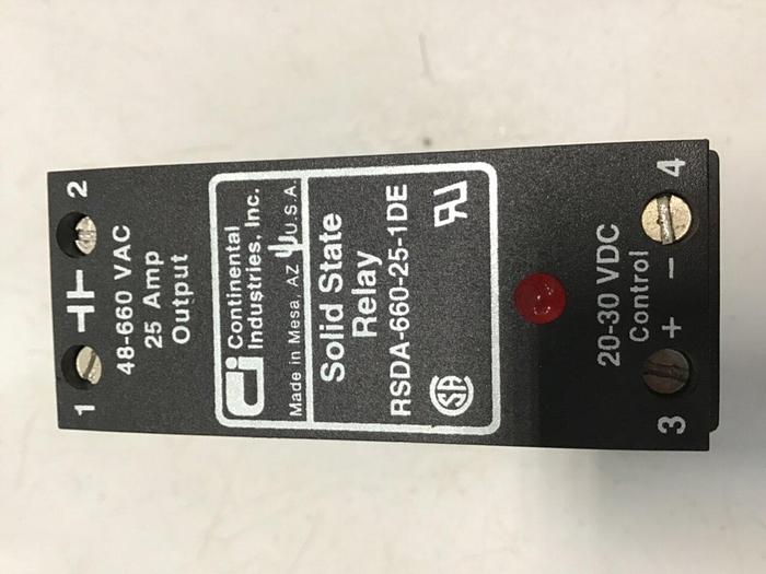 Used CONTINENTAL INDUSTRIES Solid State Relay RSDA-660-25-1DE #134802
