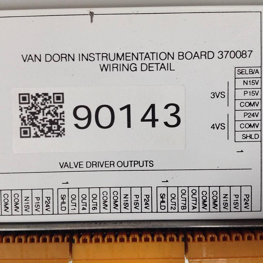Used VAN DORN Instrumentation Board 370087 USED