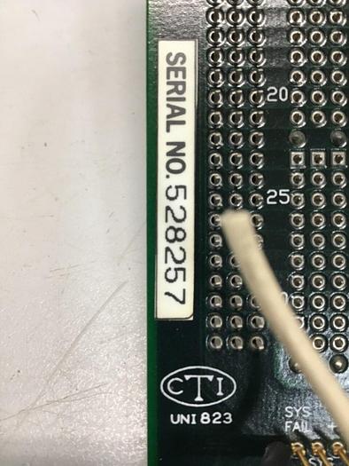 Used CTI Van Dorn Control Rack Board UNI 823 Z9533906B #111420