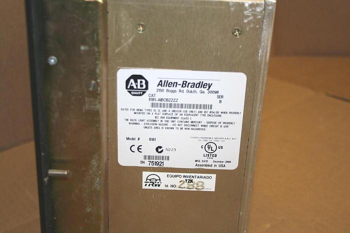 Used ALLEN BRADLEY Operator Interface 6181-AIBCBZZZZ SER B Used