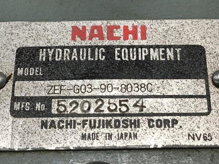 Used NACHI Valve ZEF-G03-90-80380 #133657