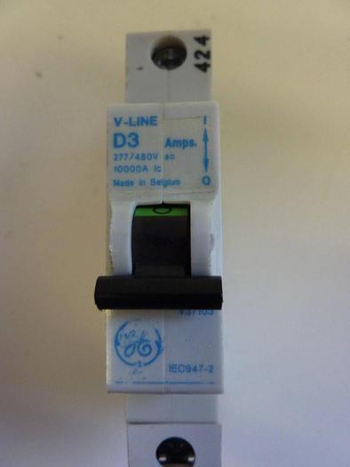 Used GENERAL ELECTRIC / GE 3 Amp Circuit Breaker V37103 #21277