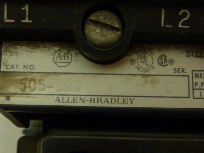 Used ALLEN BRADLEY Motor Starter Size 1 505-BOD SER C #29559