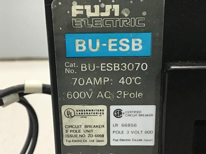 Used FUJI ELECTRIC 70 Amp Circuit Breaker BU-ESB3070 #129401