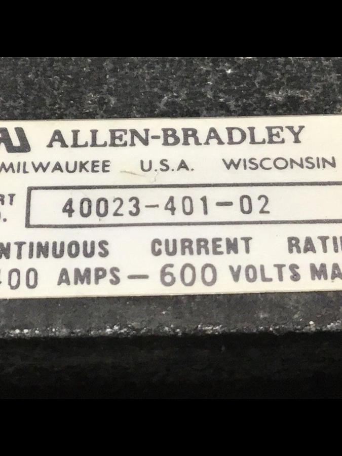 Used ALLEN BRADLEY 400 Amp Fuse Holder 40023-401-02 Used #145454