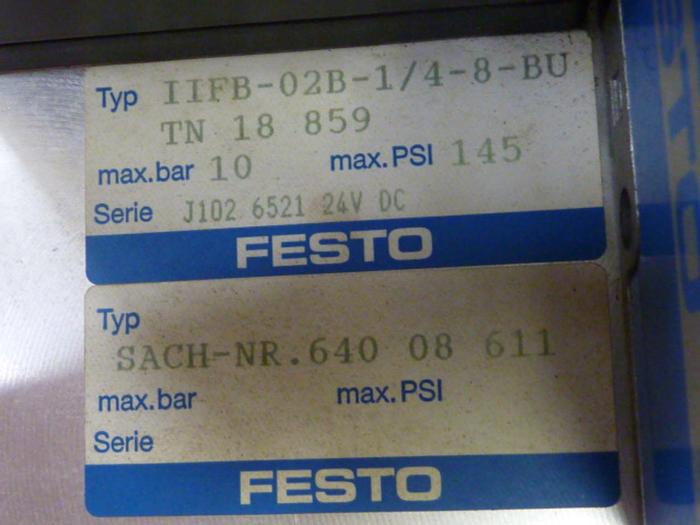 Used FESTO Control Block / Valve Terminal IFB8-02 #52850