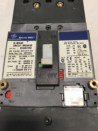 Used GE 250 Amp Circuit Breaker SFHA36AT0250 #136071