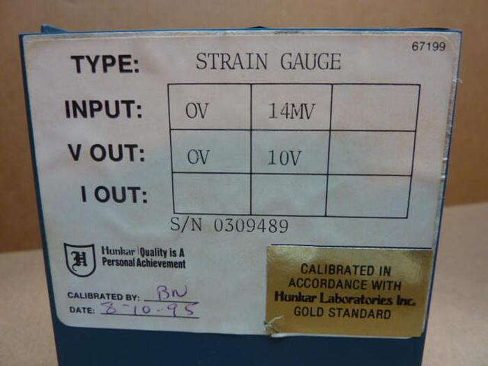 Used HUNKAR LABS Strain Gauge 60463 #36698