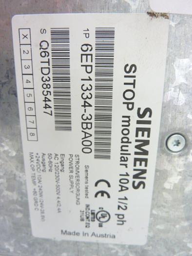 Used SIEMENS Power Supply 6EP1 334-3BA00 #46031