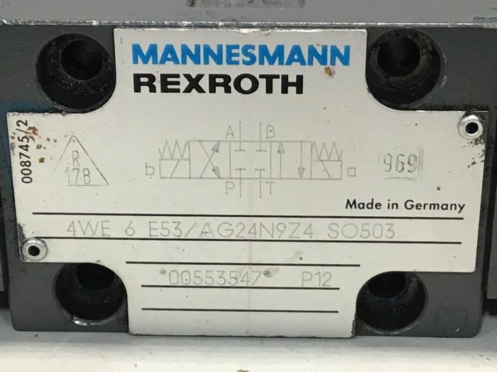 Used MANNESMANN REXROTH Valve 4WE6E53/AG24N9Z4 SO503 #133003