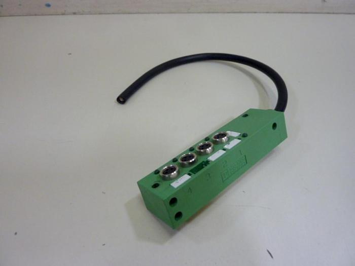 Used PHOENIX CONTACT Cable Cordset w/ Junction Box SACB-4/3-L5, OPUR M8 #63154