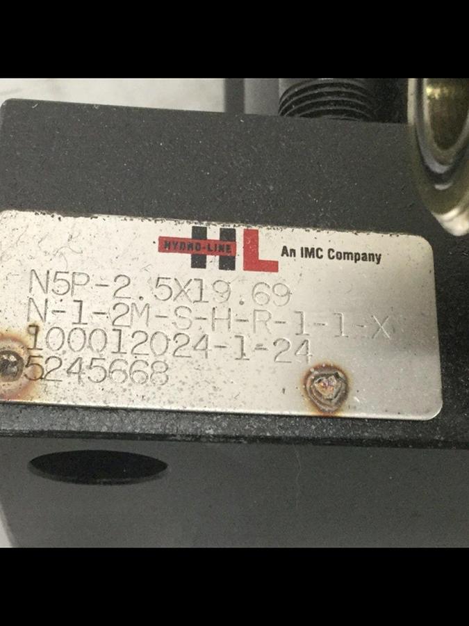 Used HYDRO LINE Injection Sled Cylinder N5P-2.5X19.69 USED