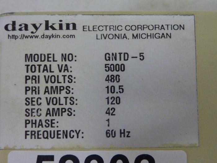 Used DAYKIN 5 kVA Transformer GNTD-5 #52302