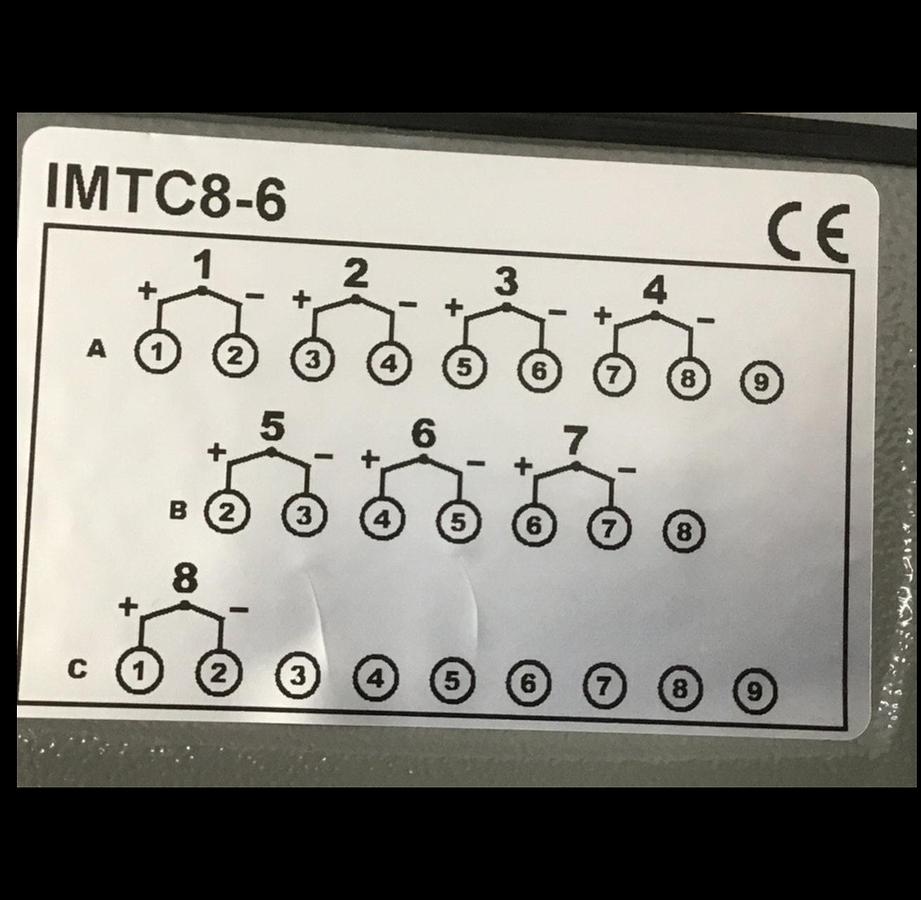 IDEAL MACHINERY 8 Zone Thermocouple Cable IMTC8-6 NEW #150602