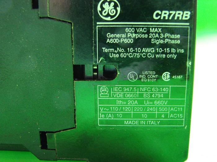 Used GENERAL ELECTRIC / GE Relay CR7RB Used