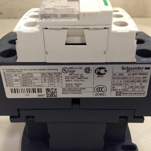 Used SCHNEIDER ELECTRIC Contactor LC1D25 #78595