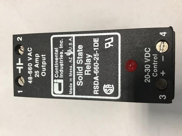 Used CONTINENTAL INDUSTRIES Solid State Relay RSDA-660-25-1DE #134731