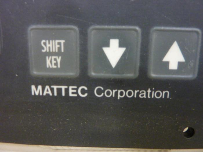 Used MATTEC Operator Interface / Keyboard 185-0010/1 #55532