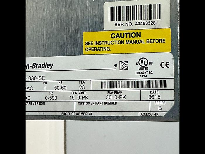 Used ALLEN BRADLEY 2098-DSD-030-SE