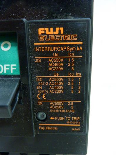 Used FUJI ELECTRIC 5 Amp Circuit Breaker SA33B-5 #60721