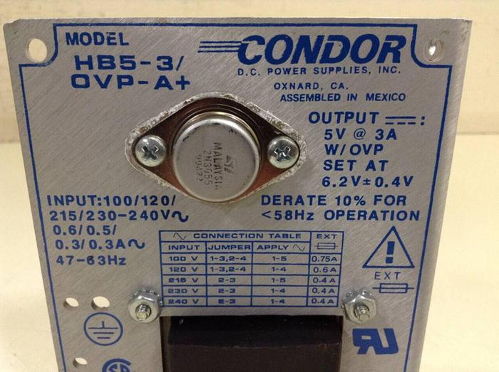 Used POWER ONE Power Supply HB5-3/OVP-A+ #86987