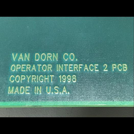 Used VAN DORN Operator Interface Board 330129 PC330-129 330-129 Used