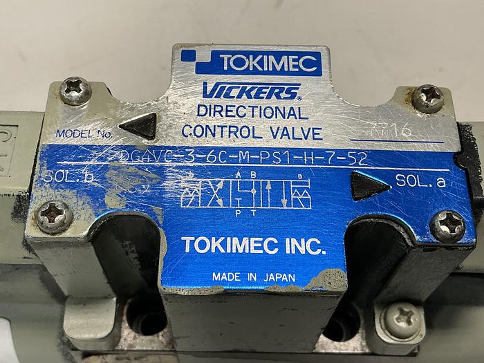Used TOKIMEC VICKERS DG4VC-3-6C-M-PS1-H-7-52