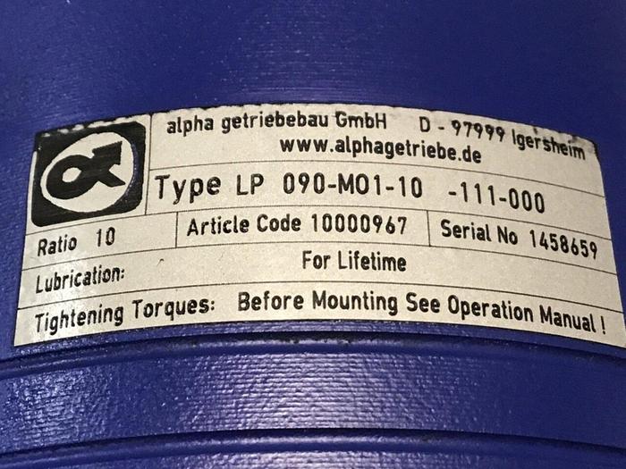 Used ALPHA GETRIEBEBAU Gear Box LP090-M01-10-111-000 #134992