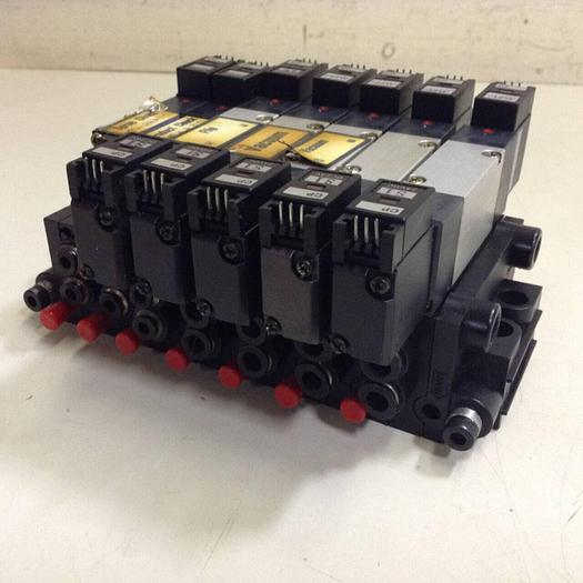 Used KOGANEI Manifold w/ Solenoid Valves A180-4E2-CPLL-12W-1L #86125