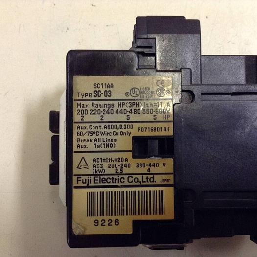 Used FUJI ELECTRIC Contactor SC-03 SC11AA USED #88970