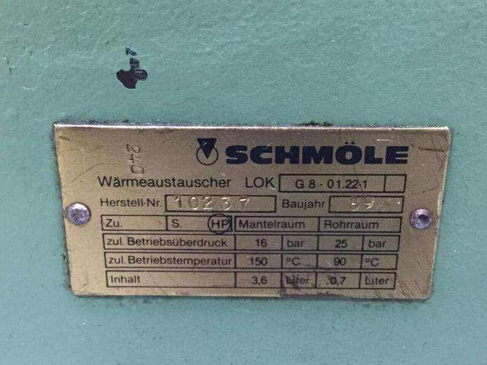 Used SCHMOLE Heat Exchanger 10237 USED