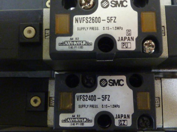 Used SMC Control Block w/ Valves NFVS2600-5FZ #60120