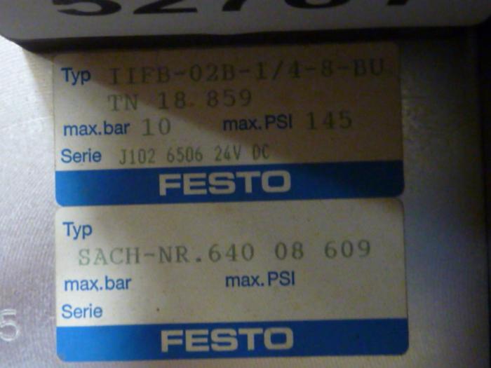 Used FESTO Control Block / Valve Terminal IFB8-02 #52761