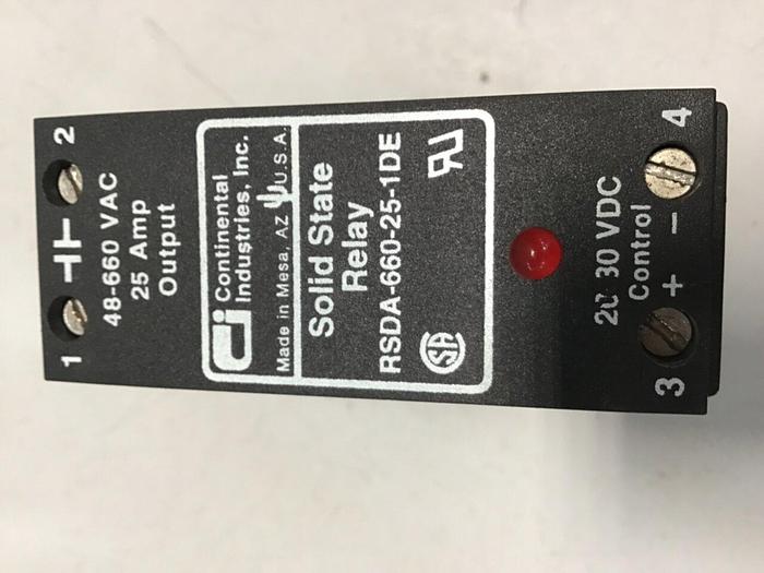 Used CONTINENTAL INDUSTRIES Solid State Relay RSDA-660-25-1DE #134791