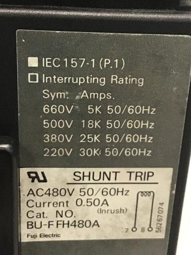 Used FUJI ELECTRIC 60 Amp Circuit Breaker BU-ESB3060 #127459