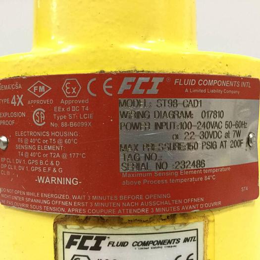 Used FLUID COMPONENTS Flow Meter ST98-CAD1 #90237