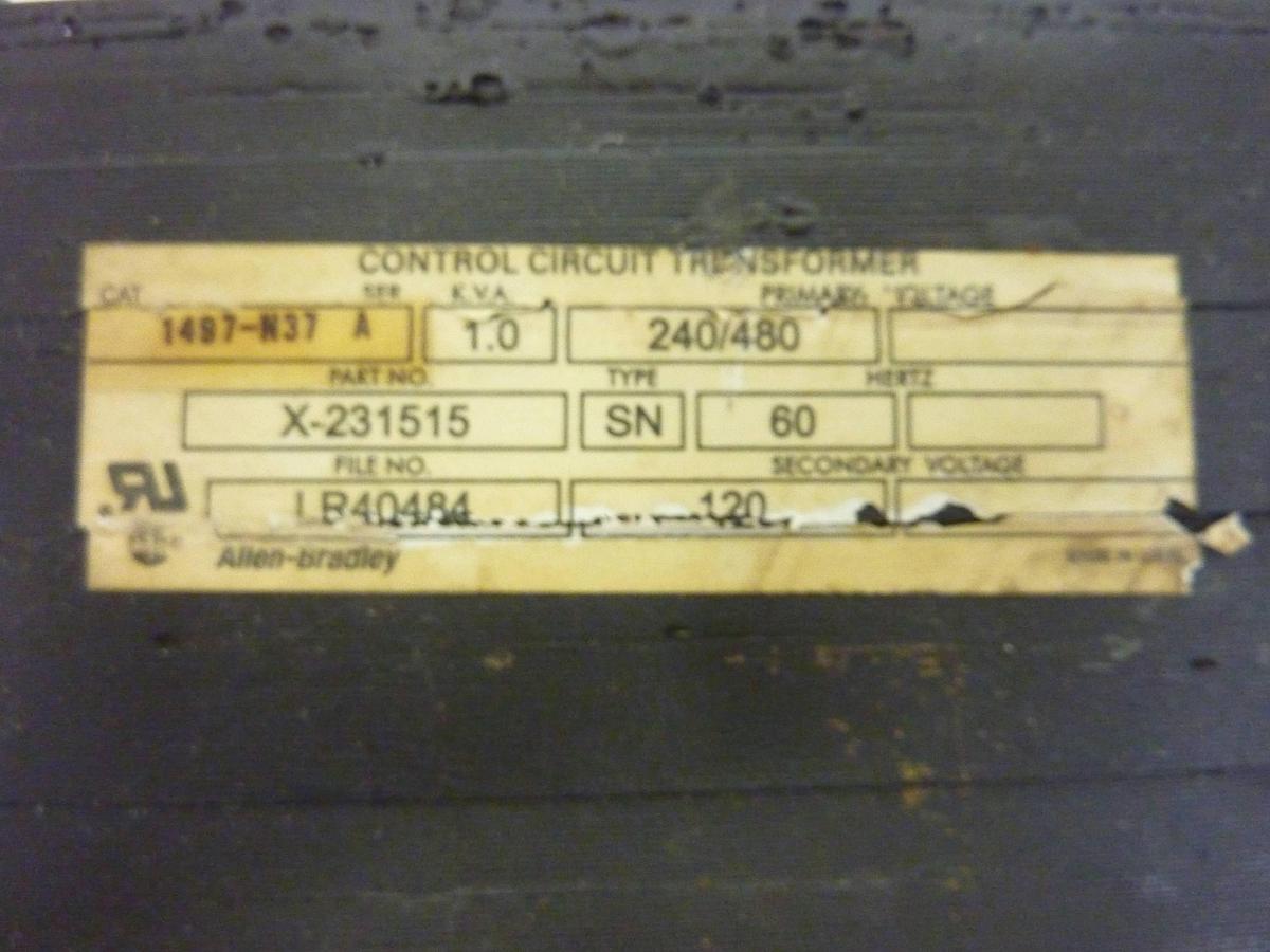 Used ALLEN BRADLEY 1 kVA Transformer 1497-N37 SER A Used