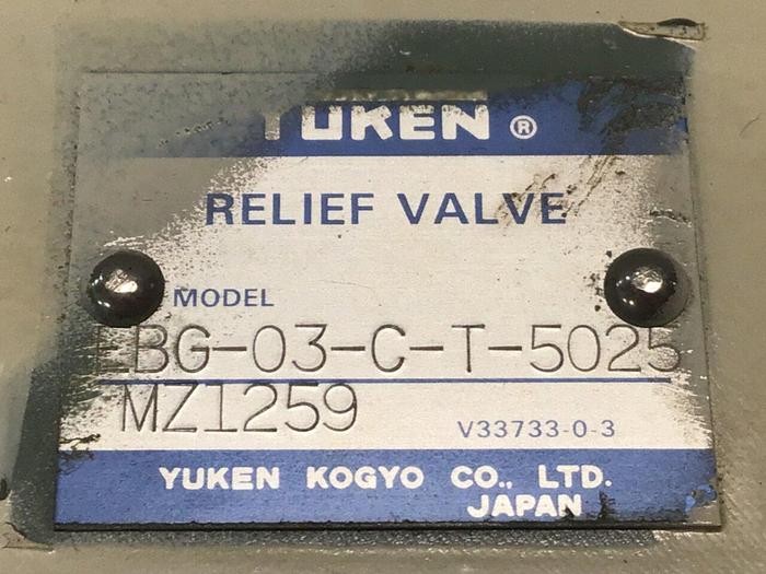 Used YUKEN Proportional Relief Valve EBG-03-C-T-5025 #137734