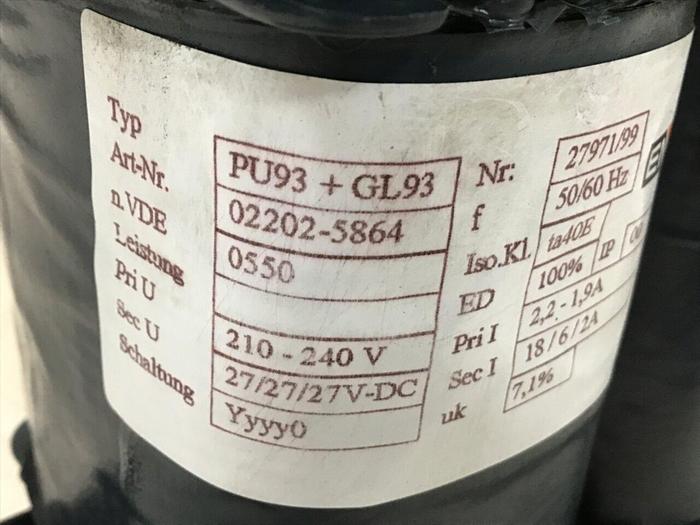 Used EMB WITTLICH Transformer PU93+GL93 Used