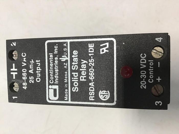 Used CONTINENTAL INDUSTRIES Solid State Relay RSDA-660-25-1DE #134748