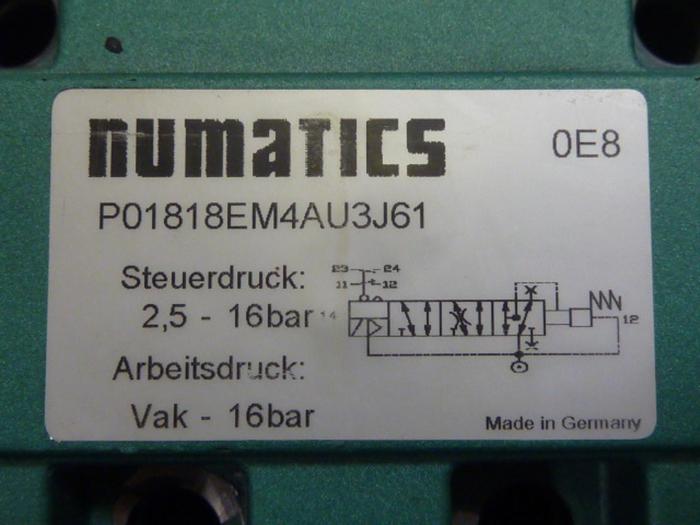 Used NUMATICS Solenoid Valve P01818EM4AU3J61 #63855