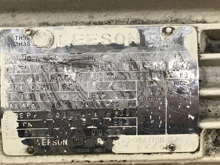 Used LEESON ELECTRIC CO 40 HP Motor N324T17FK1 Used