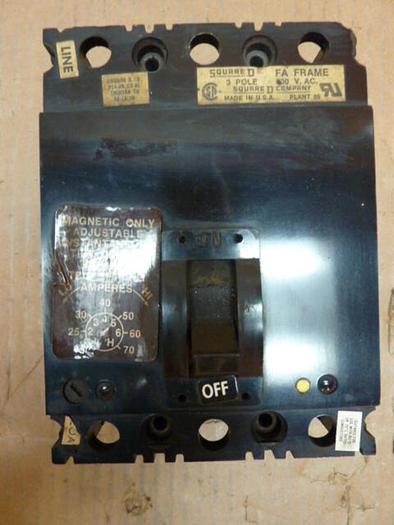 Used SQUARE D 7 Amp Circuit Breaker FAL3600712M #28459