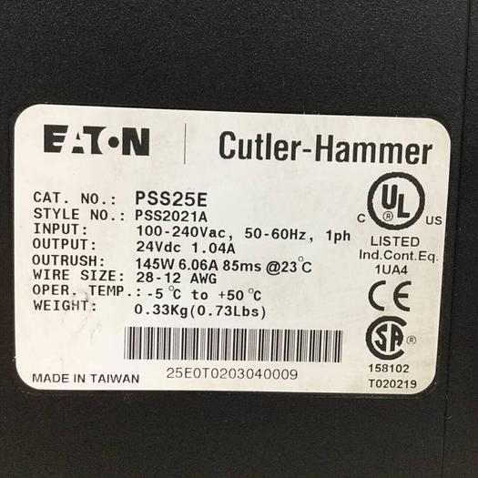 Used EATON CUTLER HAMMER Switching Power Supply PSS25E #96443
