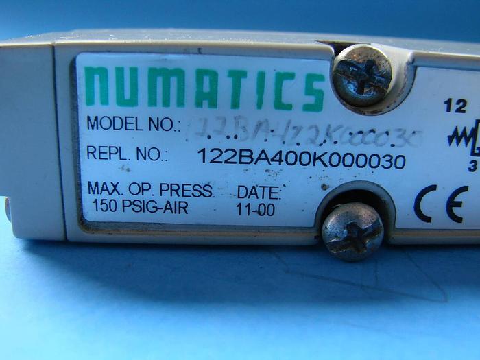 Used NUMATICS Solenoid Valve 122BA400K000030 #80536