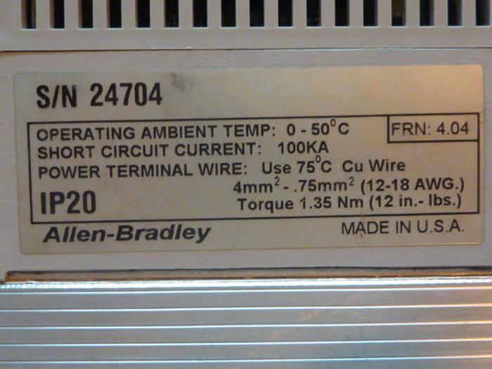 Used ALLEN BRADLEY Drive 160-AA08NSF1 SER A USED