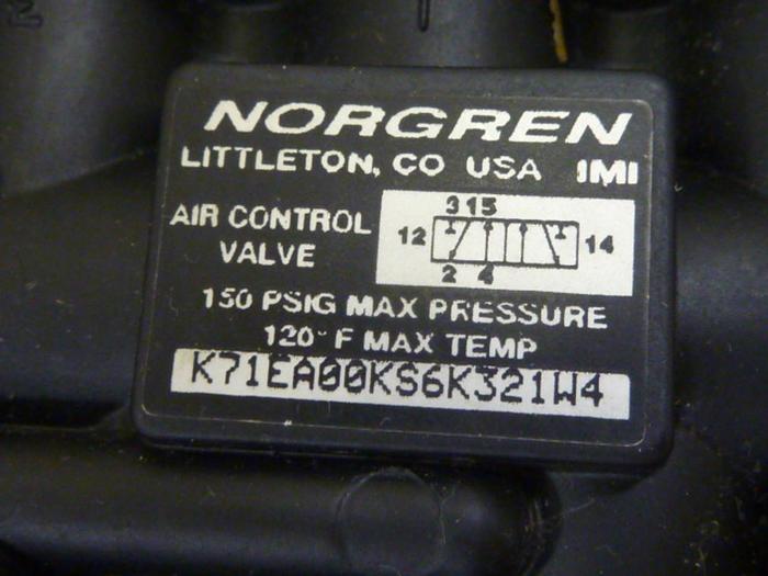 Used NORGREN Air Control Valve K71EA00KS6K321W4 #65373