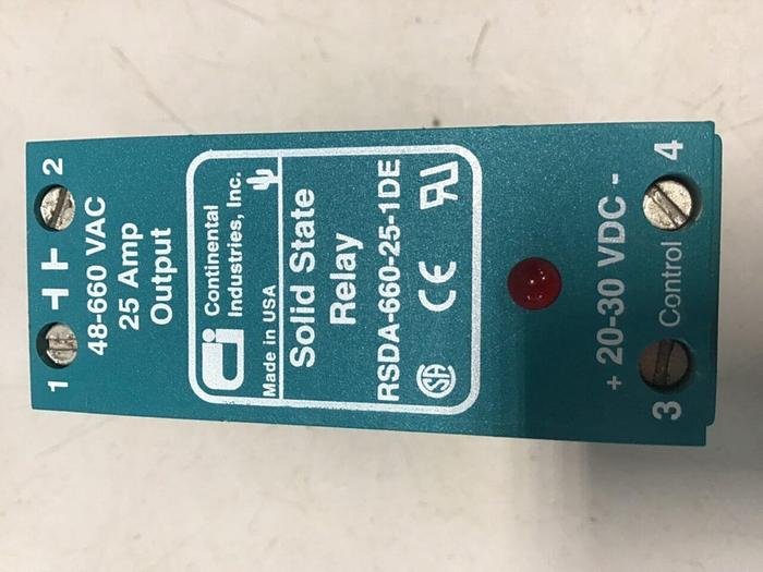 Used CONTINENTAL INDUSTRIES Solid State Relay RSDA-660-25-1DE #138131